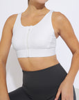 Front Zipper Sports Bra (Ivory)