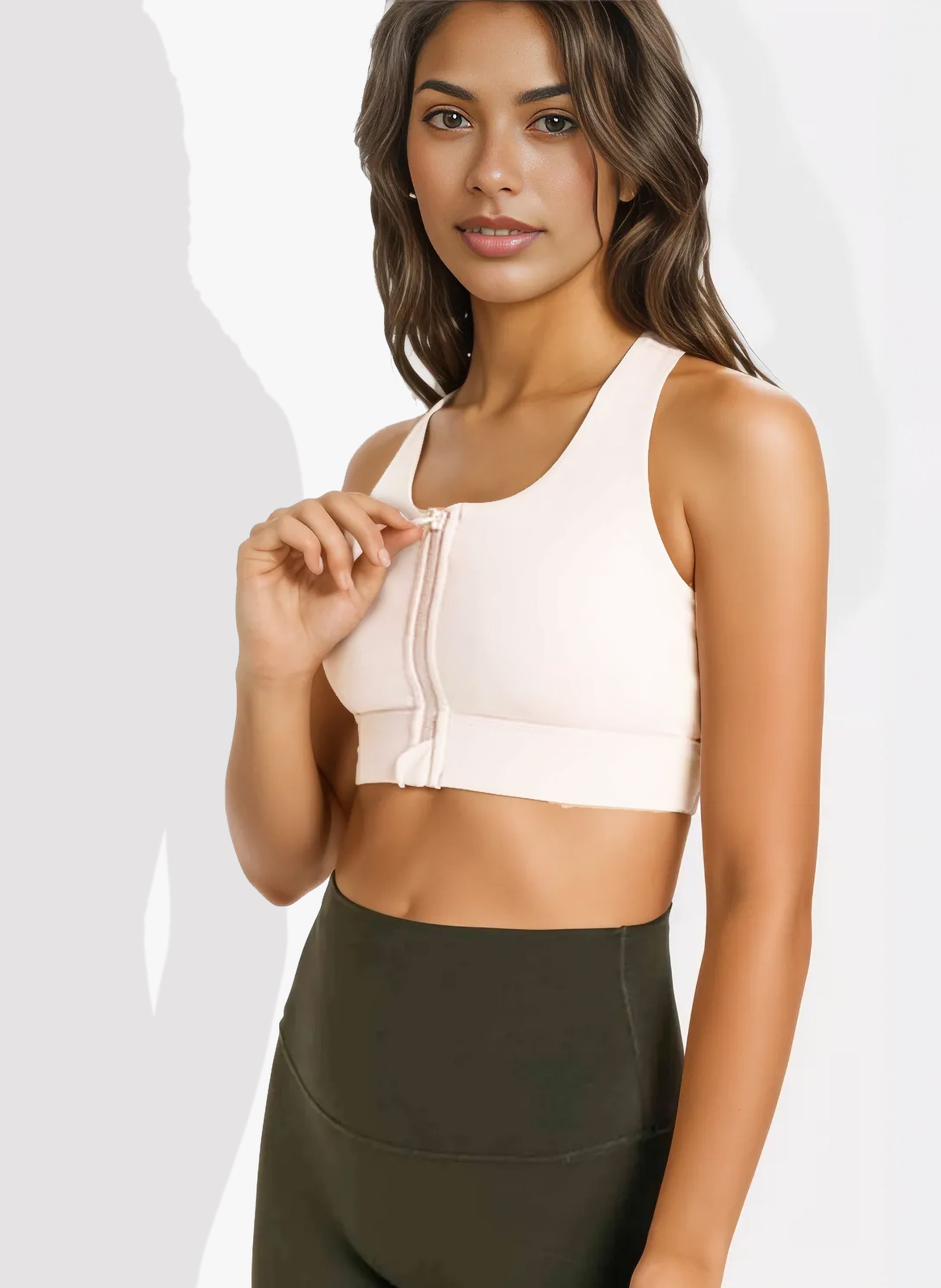 Front Zipper Sports Bra (Auburn)