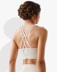 Front Zipper Sports Bra (Ivory)